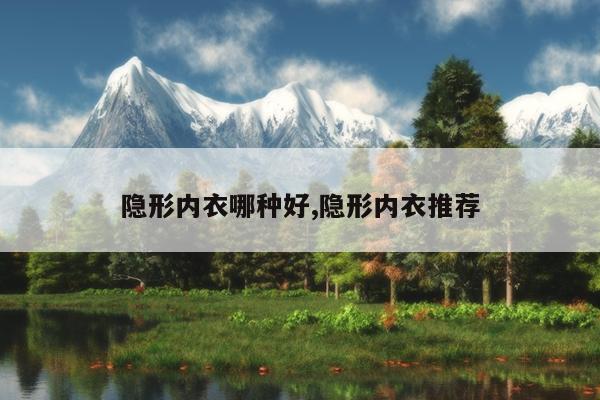 隐形内衣哪种好,隐形内衣推荐