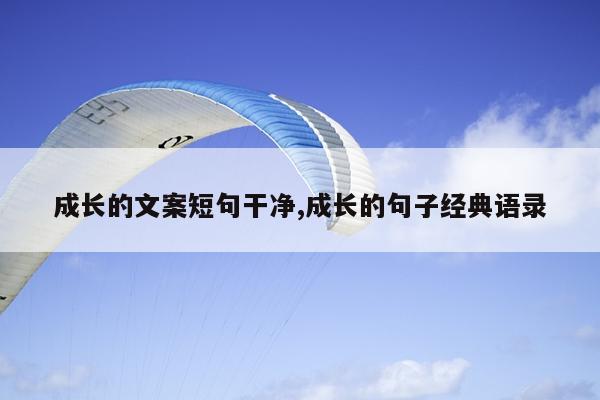 成长的文案短句干净,成长的句子经典语录